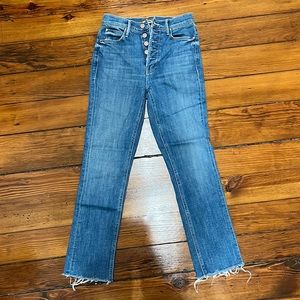 Mother Denim Pixie Dazzler Ankle Fray
